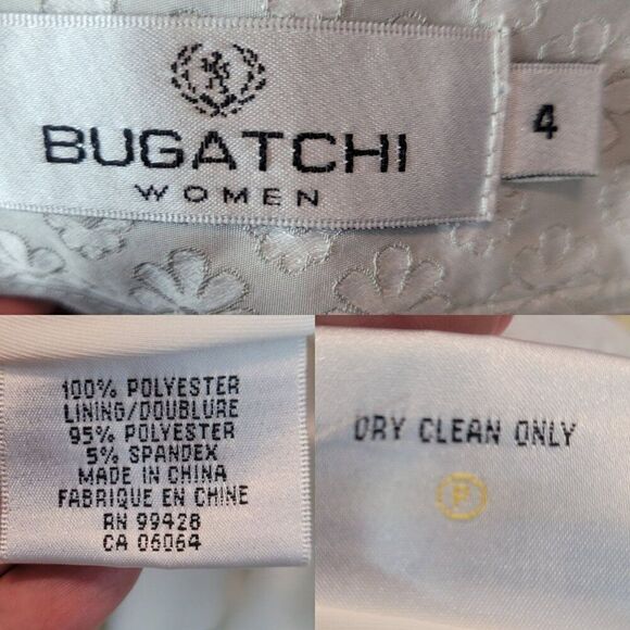 Bugatchi Skirt Skort 4 Silver White Floral Stretch Pockets Athletic Short Lined - Picture 3 of 12